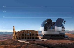 The E-ELT compared to the Colosseum in Rome, Italy